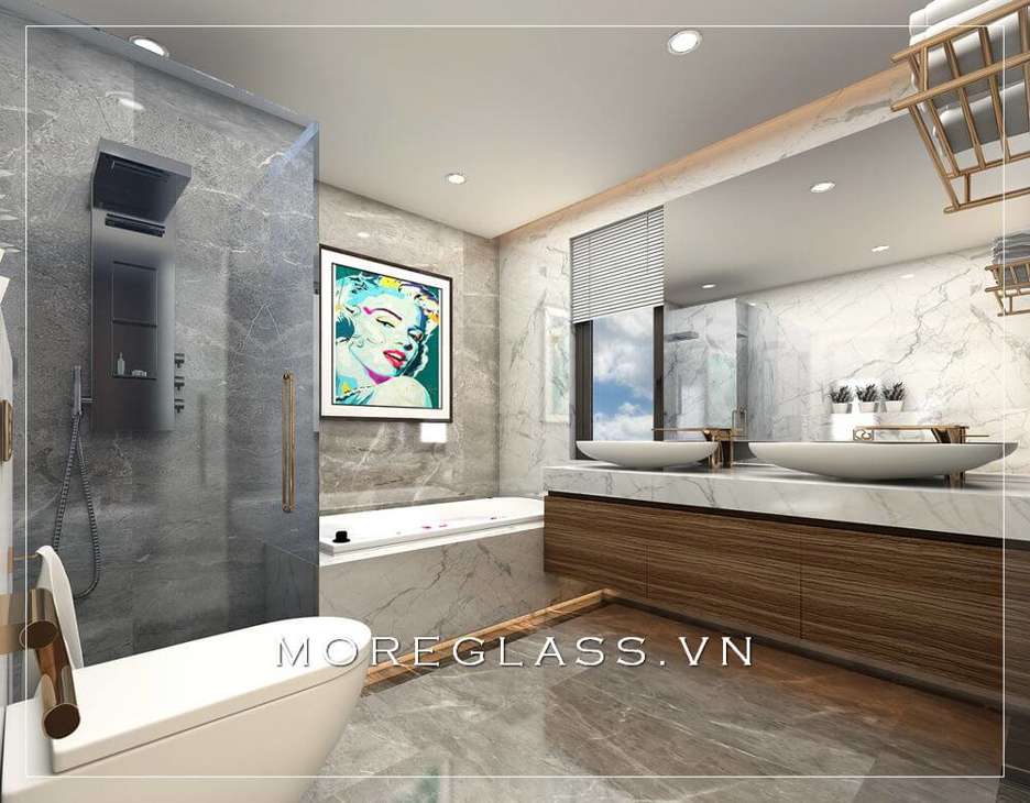 Tham khảo thiết kế nội thất phòng tắm đẹp với kính cường lực cao cấp 